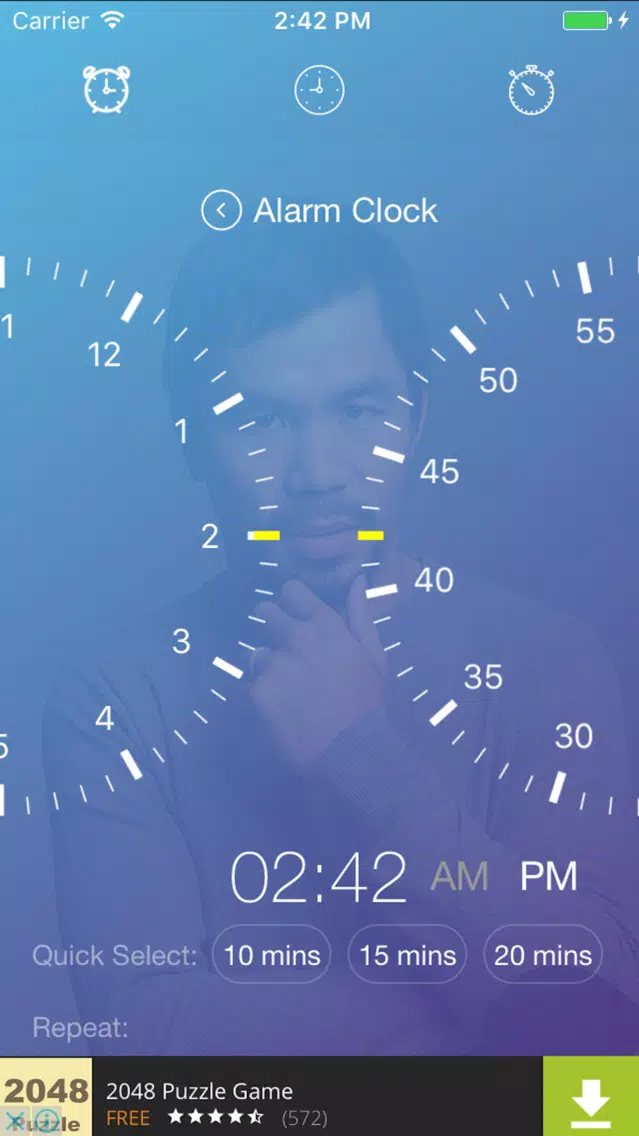 Screenshot di Manny Pacquiao Alarm With Ads