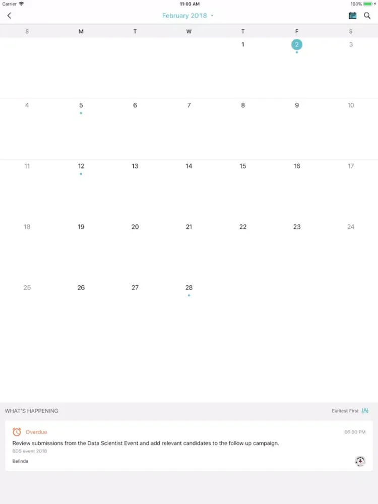Tangkapan layar beConnect™ Task iPad 