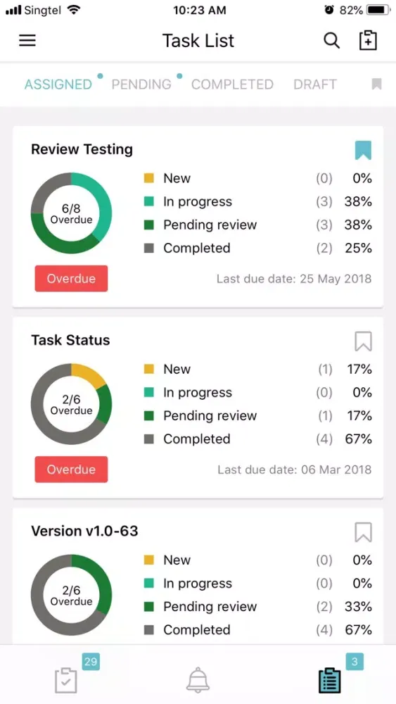 Tangkapan layar beConnect™ Task