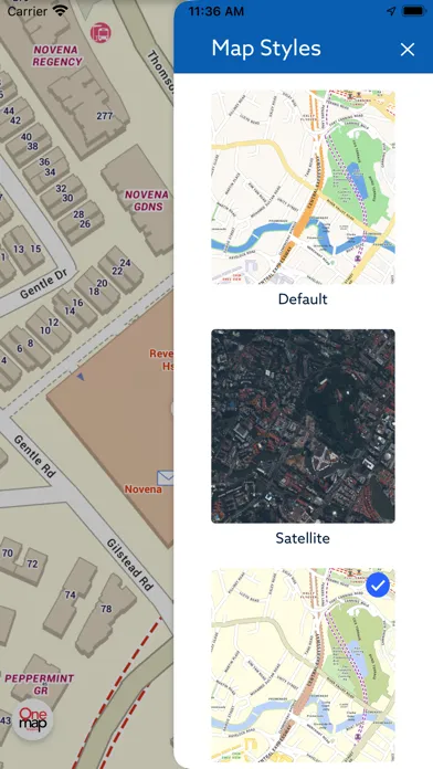 Screenshot di OneMap SG