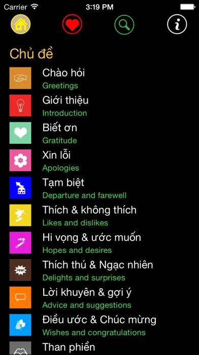 Tangkapan layar Sổ tay đàm thoại Anh-Việt