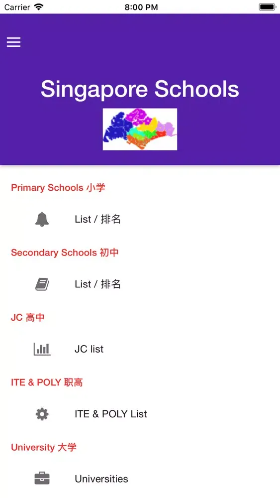 Ảnh chụp màn hình của SGSchoolGuide