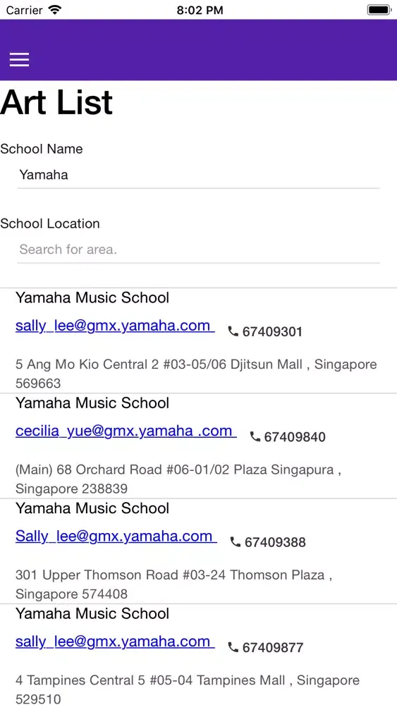 Ảnh chụp màn hình của SGSchoolGuide