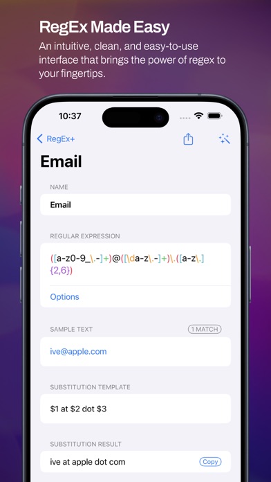 Tangkapan skrin RegEx+