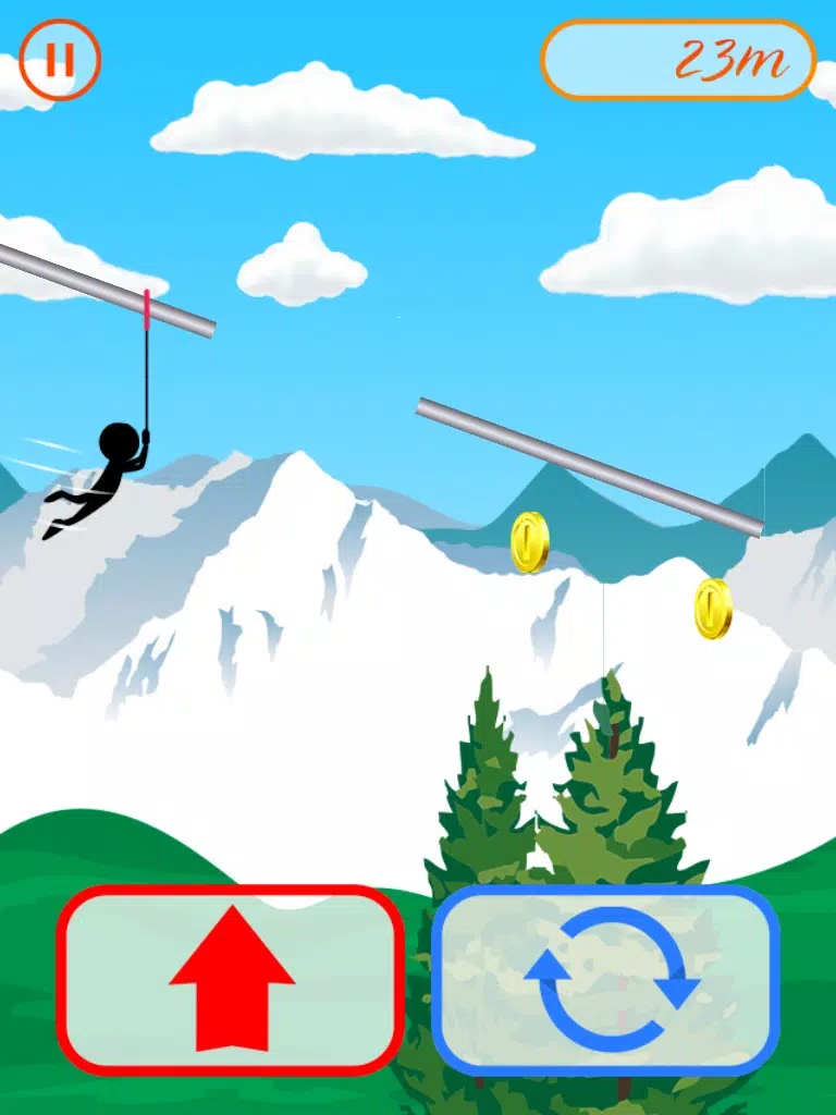 Ảnh chụp màn hình của Shadow Stick Man Zipline iPad 
