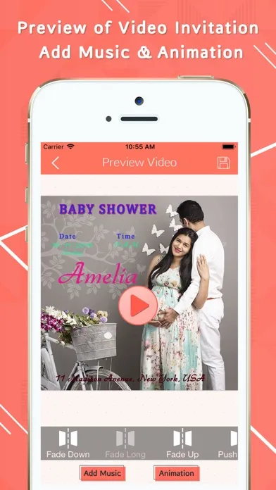 Capturas de tela do Video Invitation Card Maker