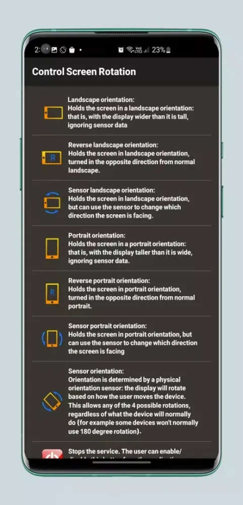 Скриншоты Control Screen Rotation