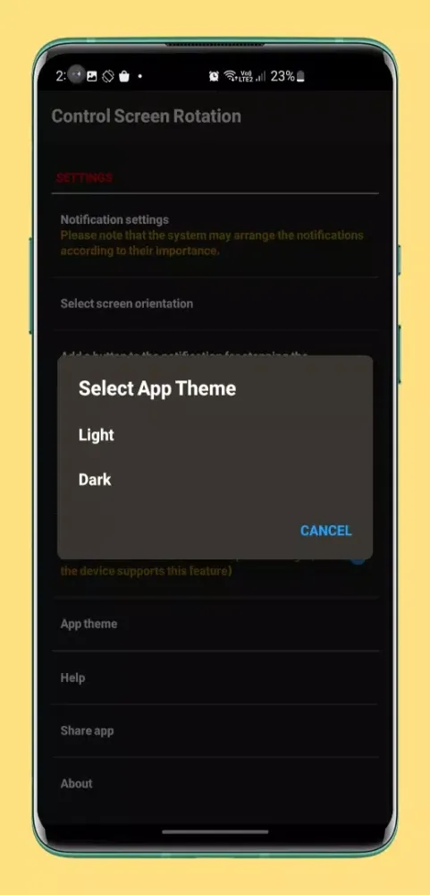 Скриншоты Control Screen Rotation