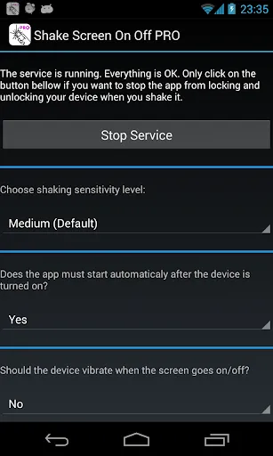 Shake Screen On Off PRO Screenshots