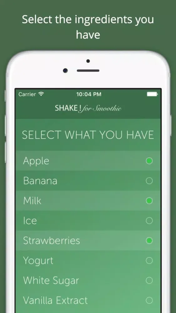 Shake for Smoothie - 120 Green Healthy Smoothie suggestions based on the ingredients you have Screenshots