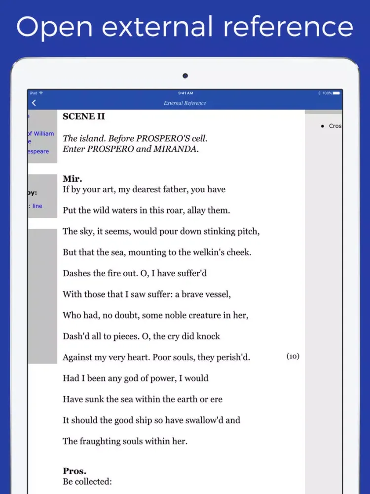 ภาพหน้าจอของ Shakespeare glossary, lexicon and quotation iPad 
