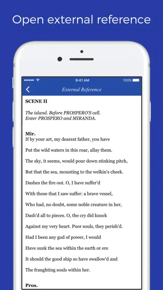 ภาพหน้าจอของ Shakespeare glossary, lexicon and quotation