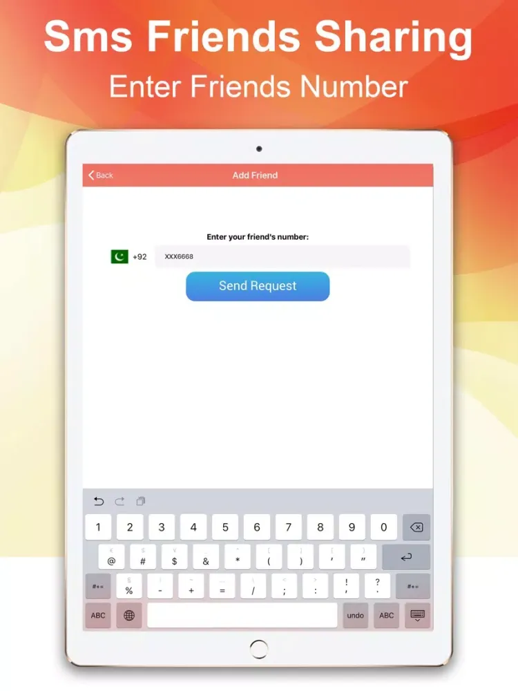 Friends SMS Sharing iPad  Screenshots
