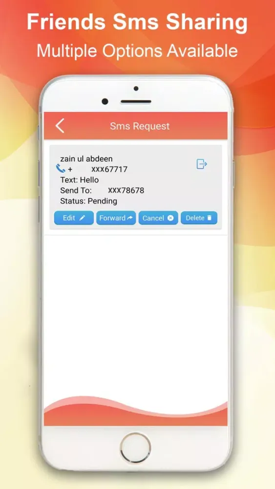 Friends SMS Sharing Screenshots