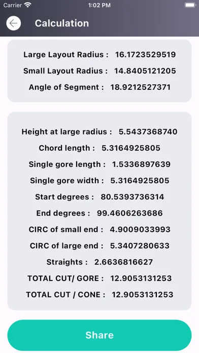 Скриншоты Sheet Metal Cone Calculator