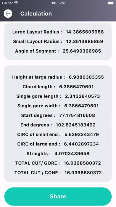 Скриншоты Sheet Metal Cone Calculator