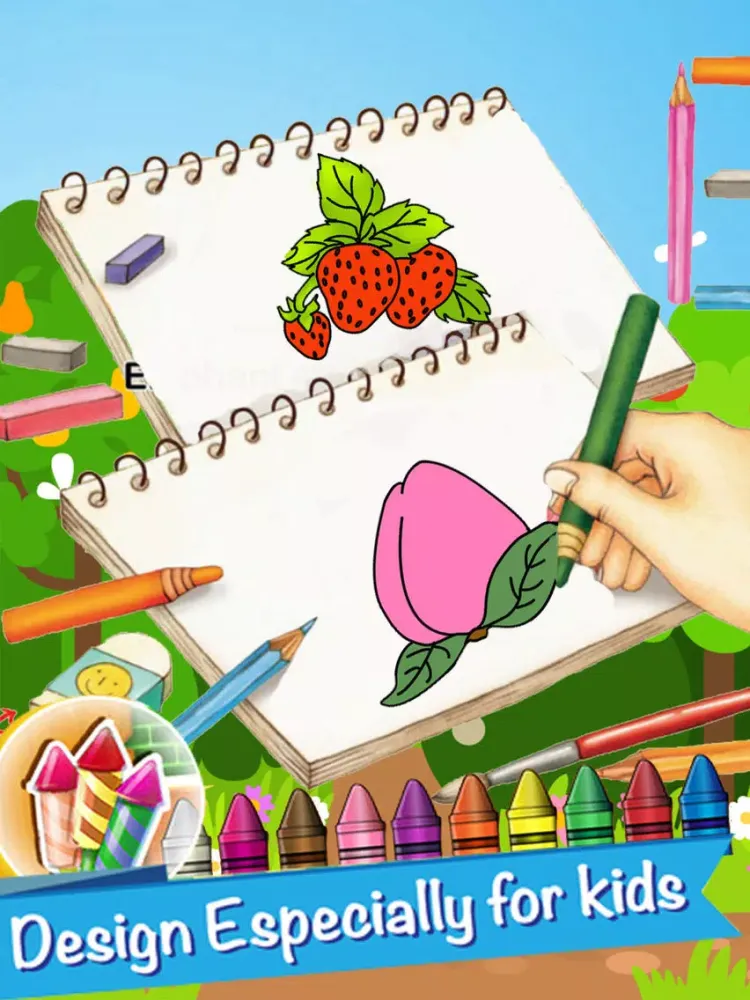 Ảnh chụp màn hình của 宝宝学涂色2(Pro)－水果派对 iPad 
