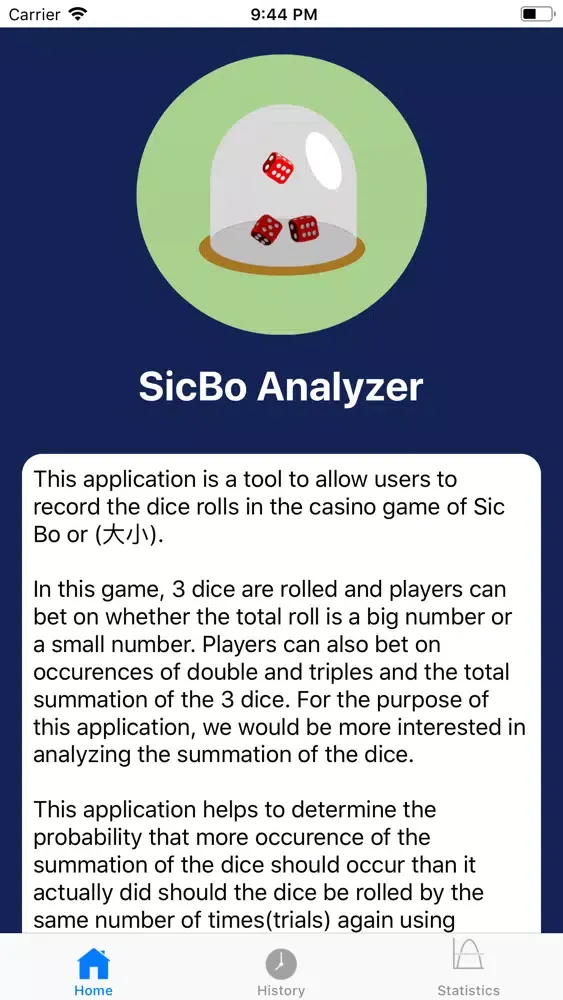 SicBo Analyzer स्क्रीनशॉट
