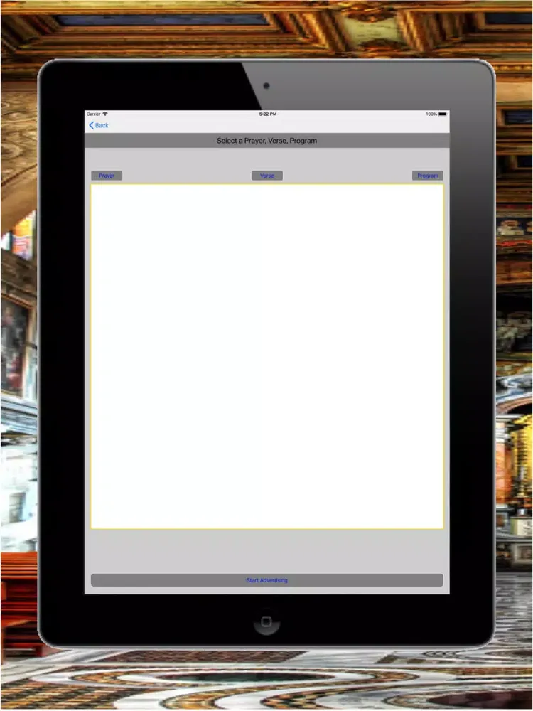 Tangkapan skrin Faith First iPad 