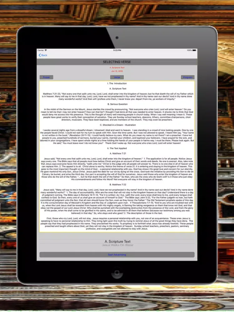 Tangkapan skrin Faith First iPad 