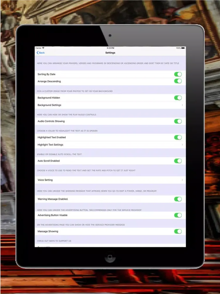 Tangkapan skrin Faith First iPad 