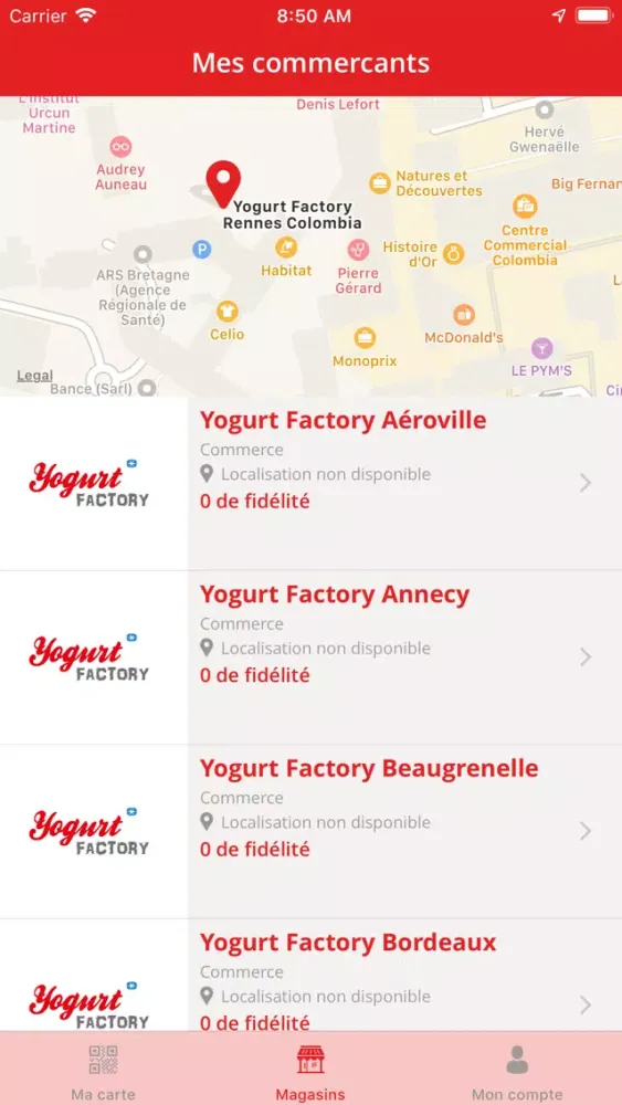 Ảnh chụp màn hình của Yogurt Factory Fidélité