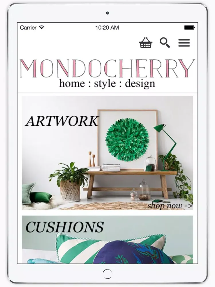 Скриншоты mondocherry - home : style : design iPad 