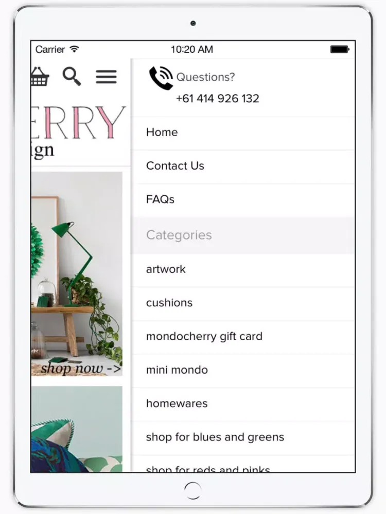 Скриншоты mondocherry - home : style : design iPad 