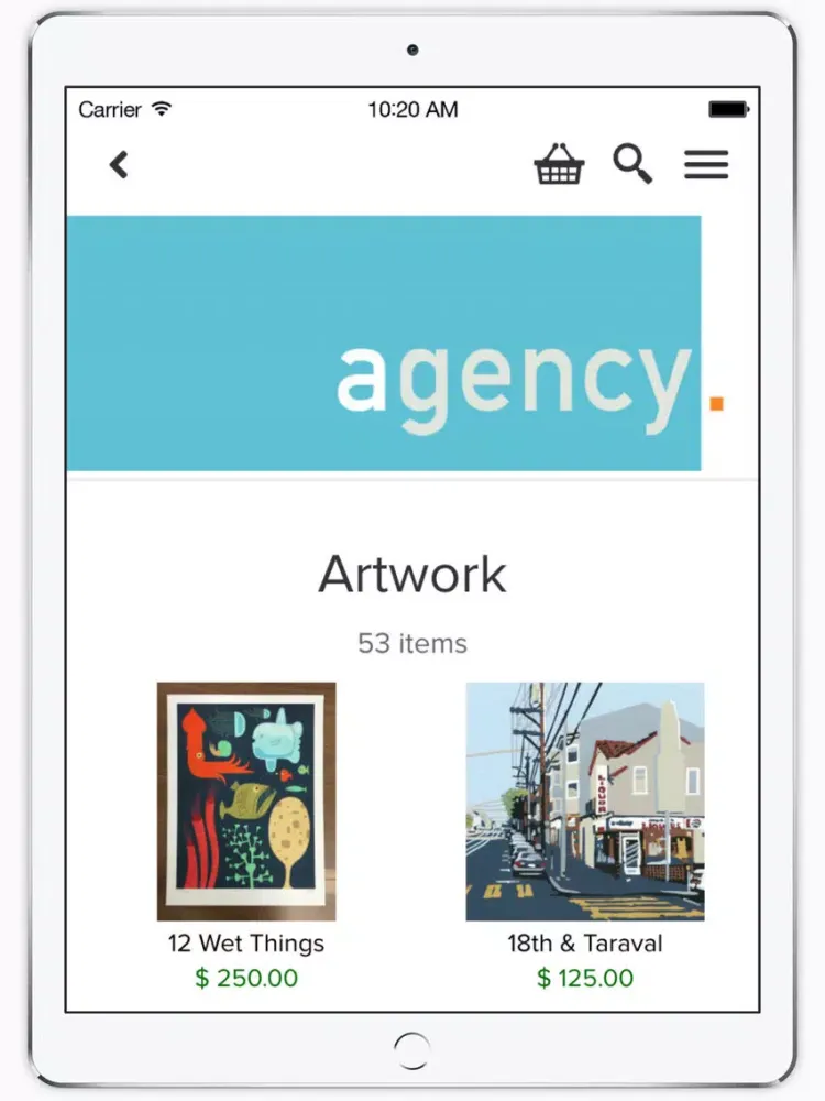 Shop Agency Home iPad  스크린샷