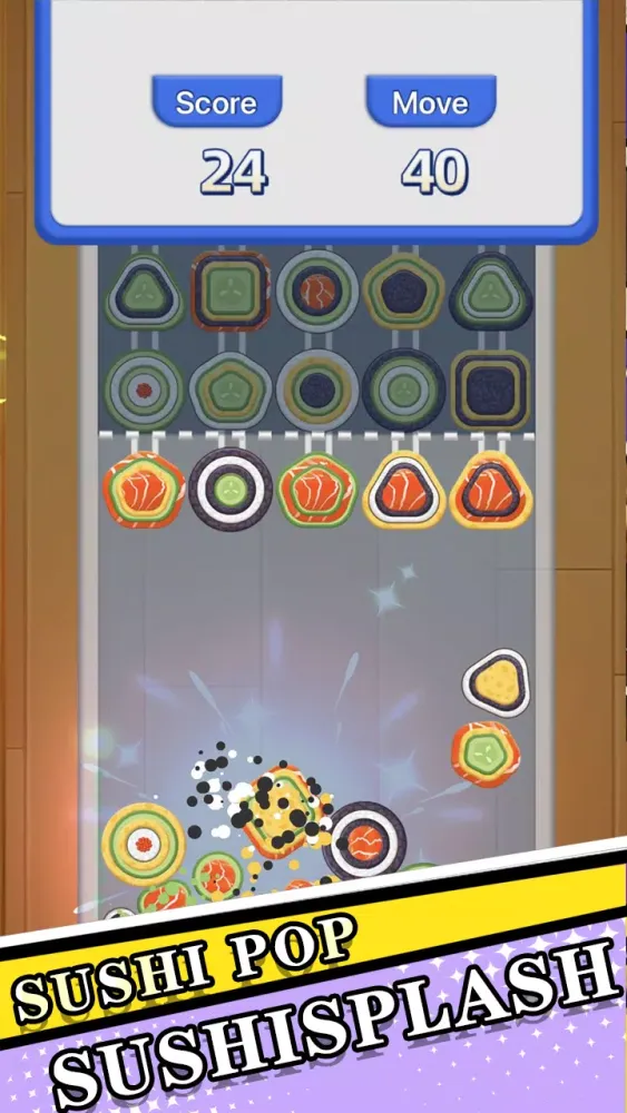 Capturas de tela do Sushi pop elimination