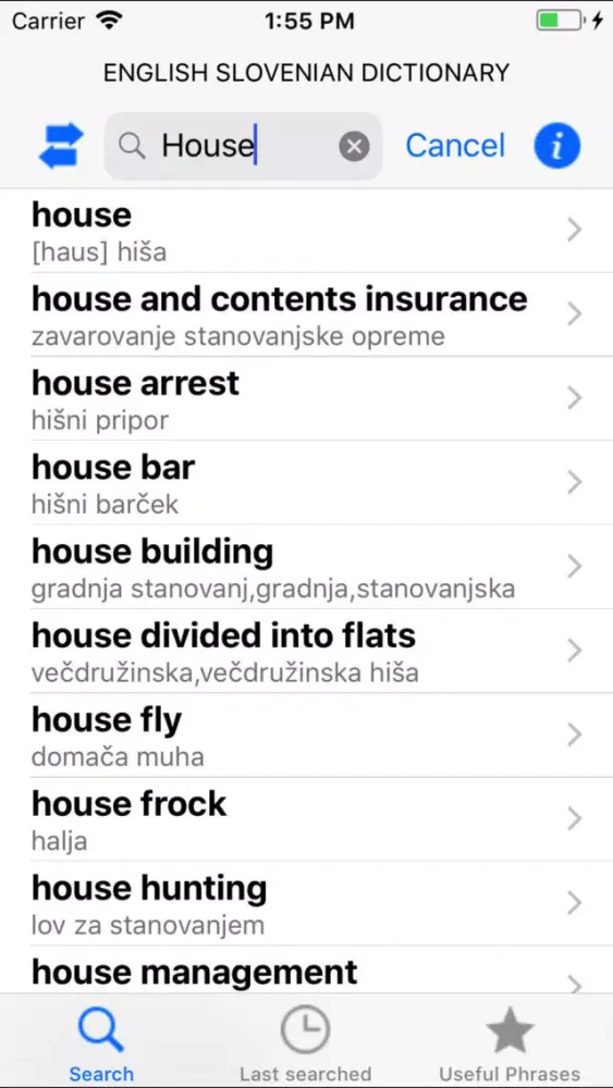 Capturas de tela do Eng Slo, Slo Eng dictionary