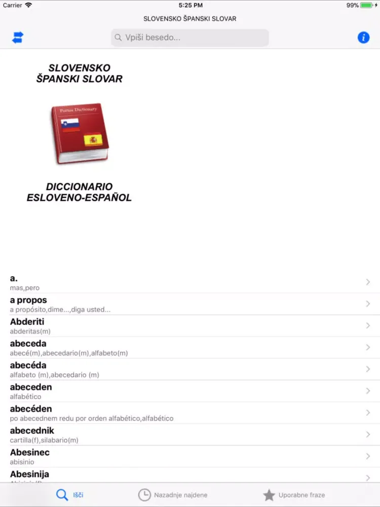 تصاویر Diccionario Español Esloveno iPad 