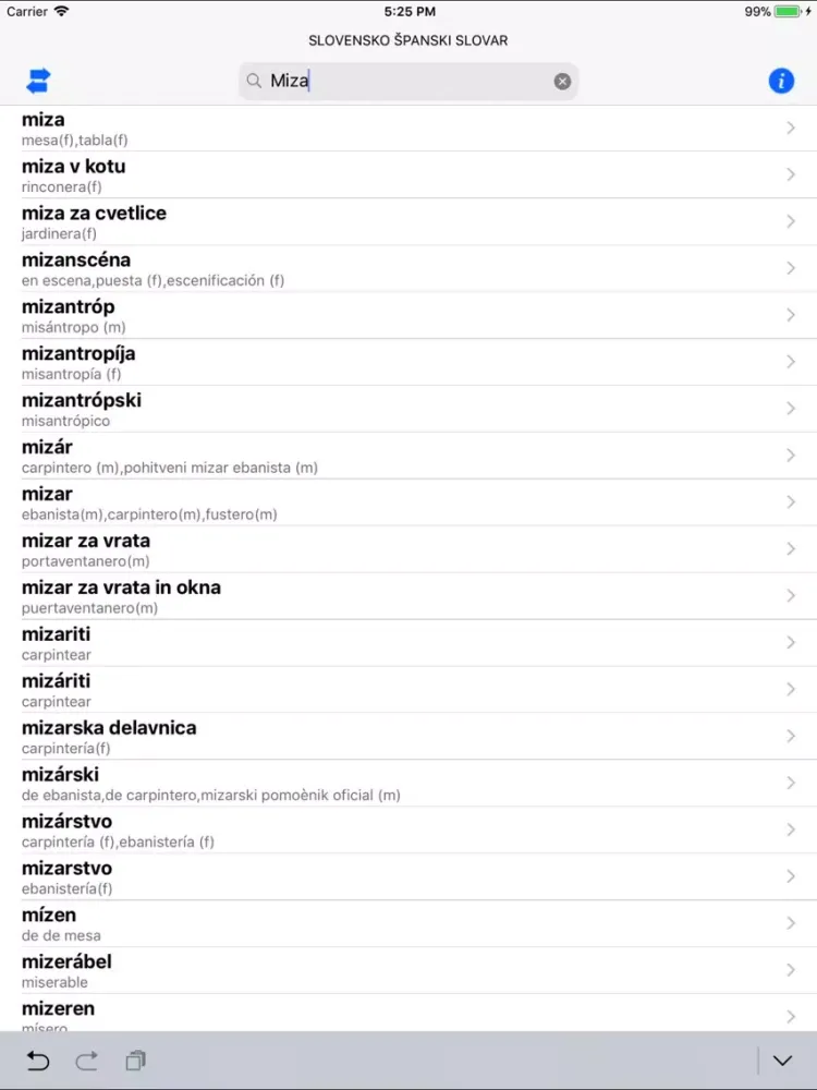 تصاویر Diccionario Español Esloveno iPad 