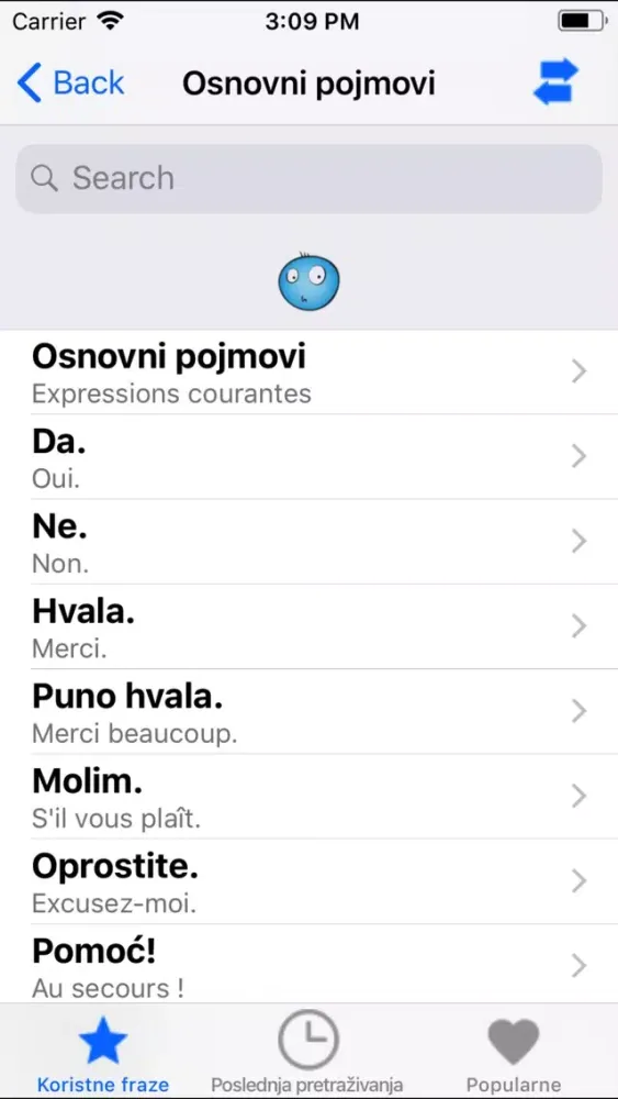 Zrzuty ekranu PortosDicty phrases fra-cro