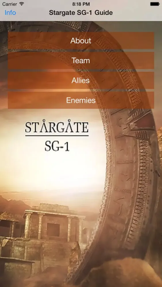 Capturas de tela do Guide For Stargate SG-1