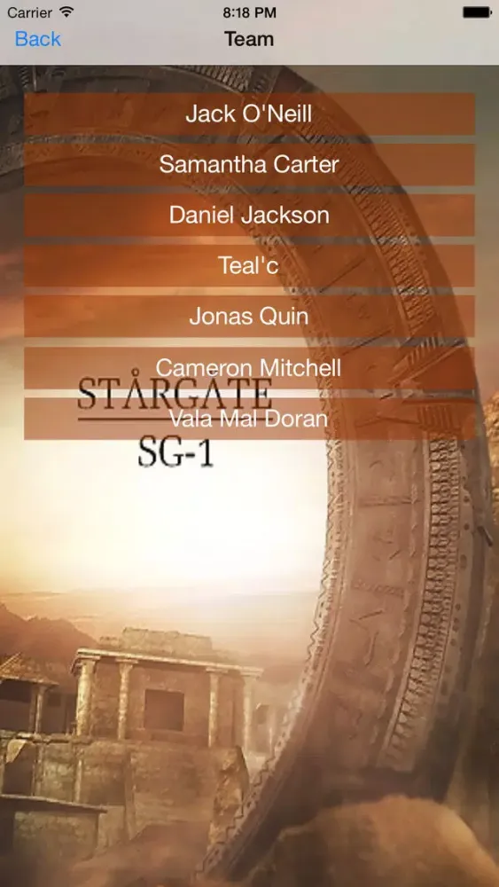 Capturas de tela do Guide For Stargate SG-1