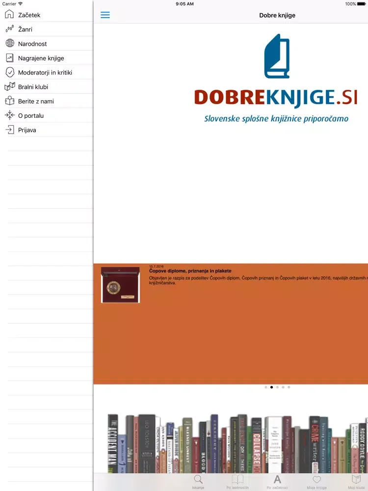 Tangkapan skrin Dobre knjige iPad 