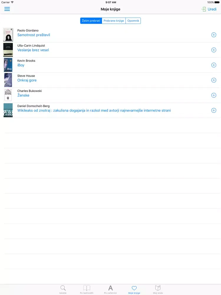 Tangkapan skrin Dobre knjige iPad 