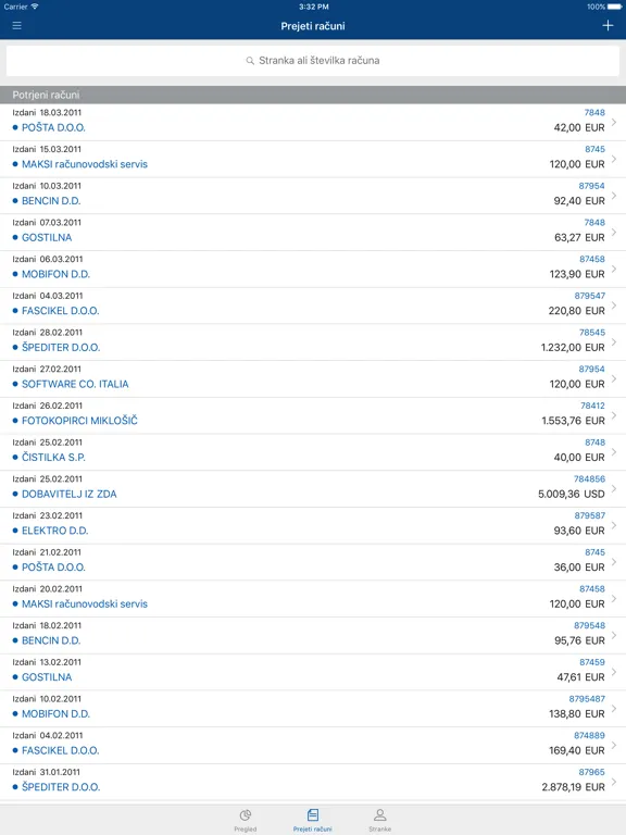 Capturas de tela do Minimax Accounting iPad 