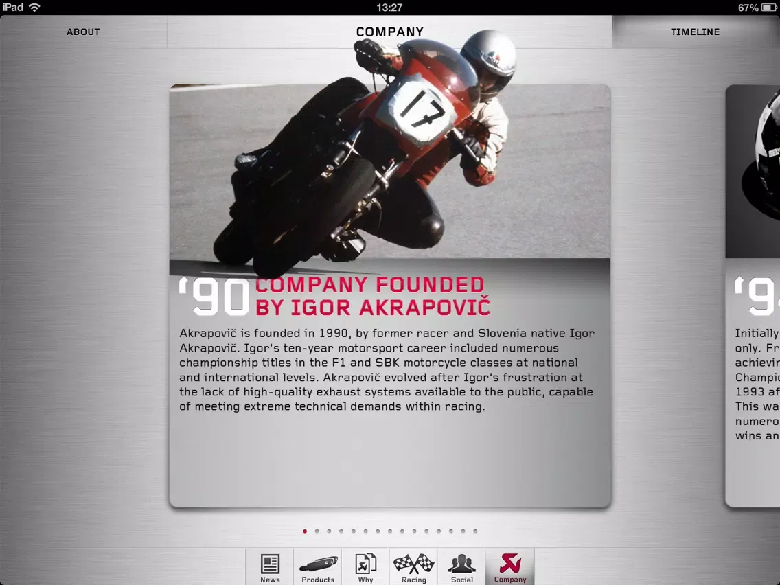 Akrapovič Motorcycle Exhaust Systems iPad  Screenshots