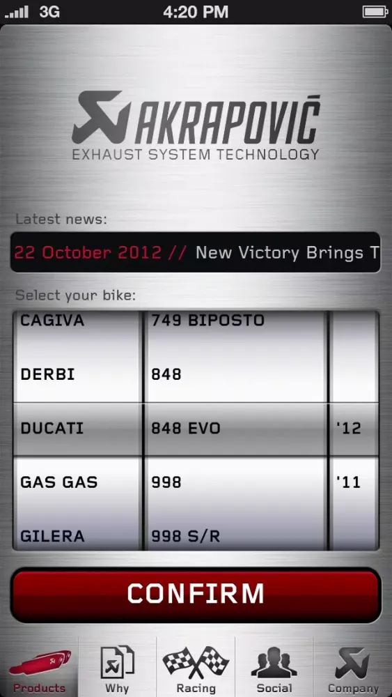 Akrapovič Motorcycle Exhaust Systems Screenshots