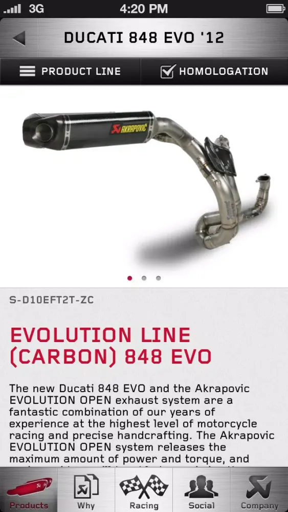 Akrapovič Motorcycle Exhaust Systems Screenshots