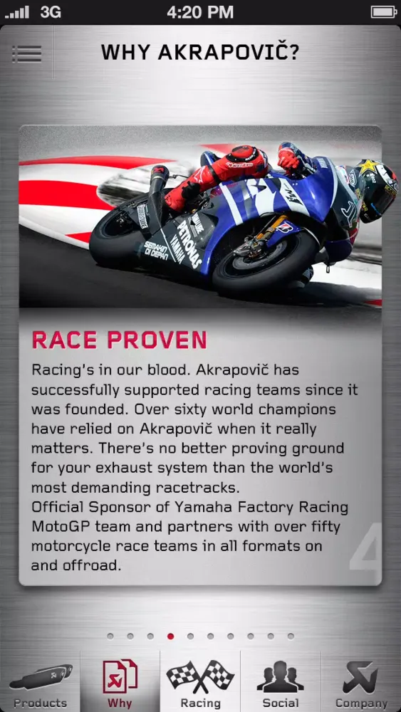 Akrapovič Motorcycle Exhaust Systems Screenshots