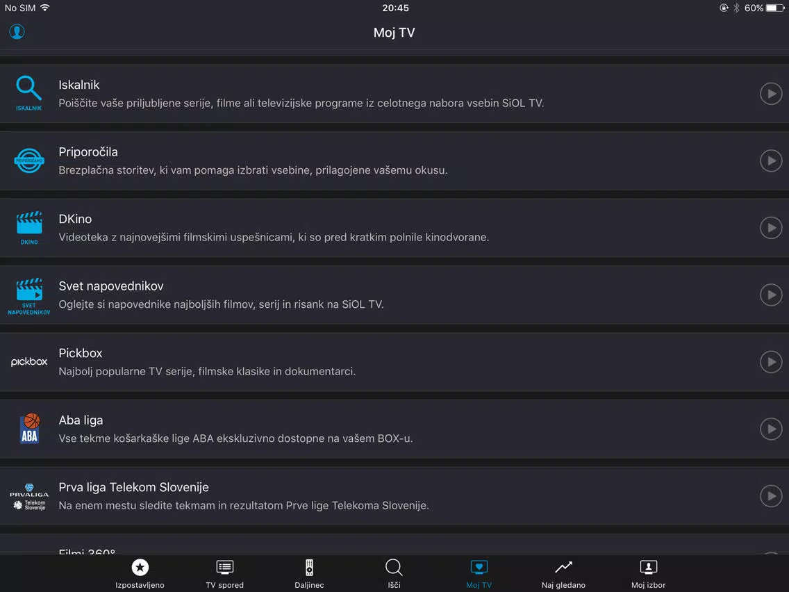 Ảnh chụp màn hình của Daljinec+ iPad 