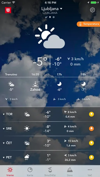 ภาพหน้าจอของ Triglav Vreme