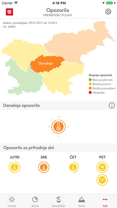 ภาพหน้าจอของ Triglav Vreme