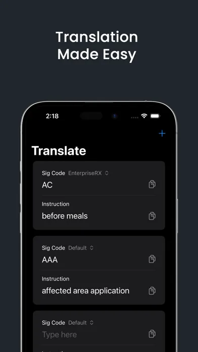 Tangkapan layar Sigcode – Pharmacy Sig Codes