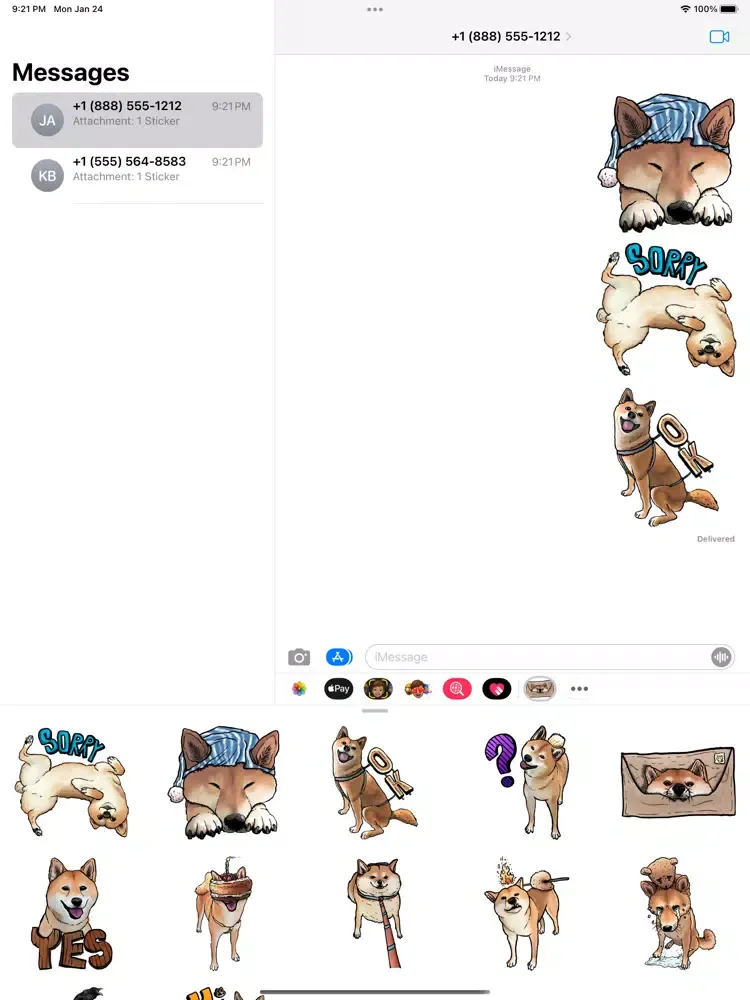 Ảnh chụp màn hình của Shiba Inu Sticker Pack 1 iPad 