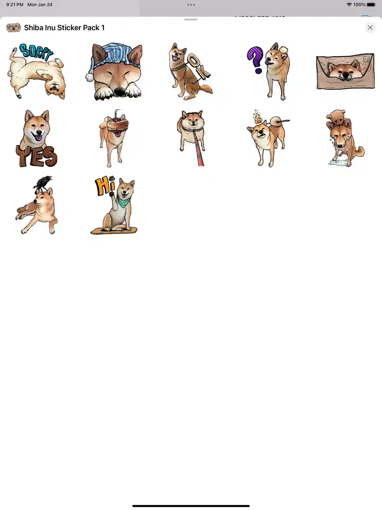 Ảnh chụp màn hình của Shiba Inu Sticker Pack 1 iPad 