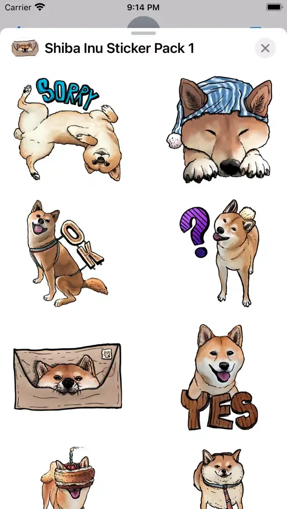 Ảnh chụp màn hình của Shiba Inu Sticker Pack 1